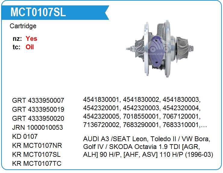 Картридж для турбокомпрессора KRAUF MCT0107SL (MCT0107SL)