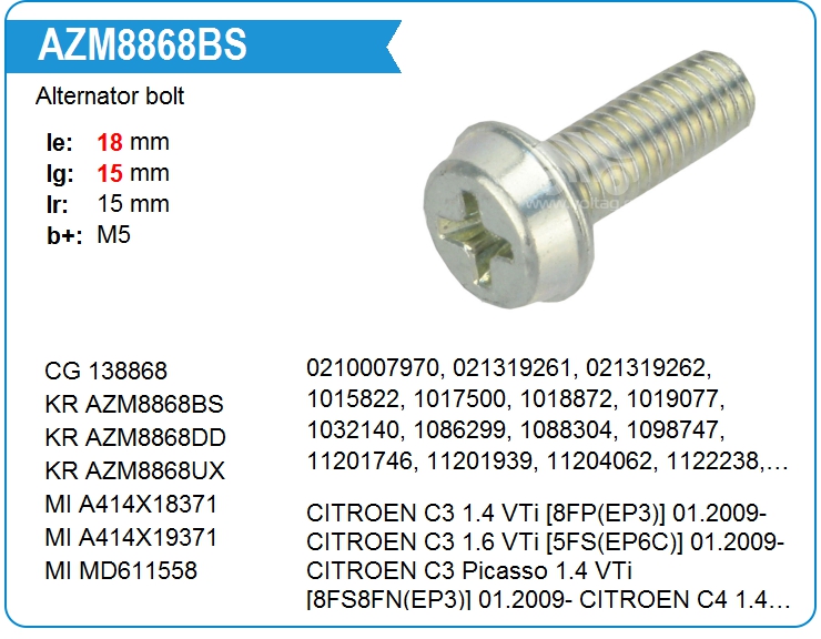Болт генератора KRAUF AZM8868BS (AZM8868BS)