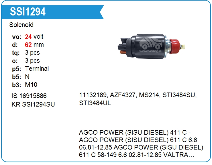 Втягивающее реле стартера MAHLE MSX1094KIT (MSX1094KIT)