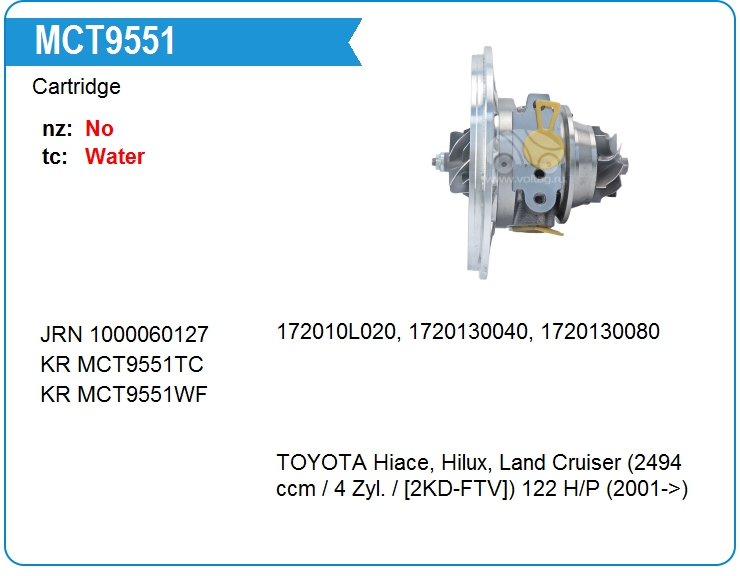 Картридж для турбокомпрессора KRAUF MCT9551TC (MCT9551TC)
