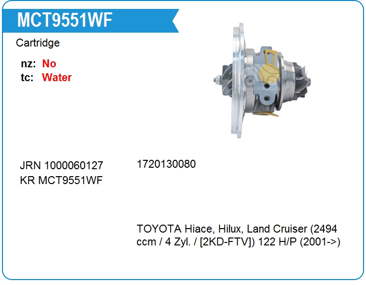 Картридж для турбокомпрессора KRAUF MCT9551WF (MCT9551WF)
