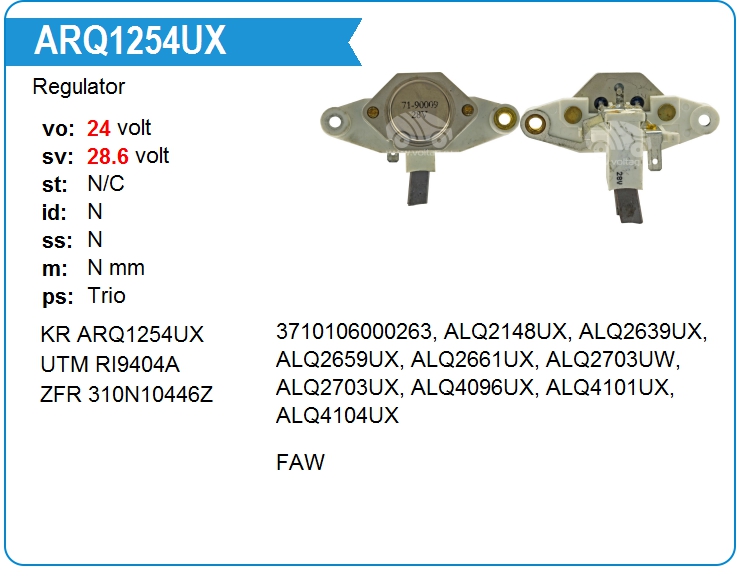 Регулятор генератора KRAUF ARQ1254UX (on3701010-29D)