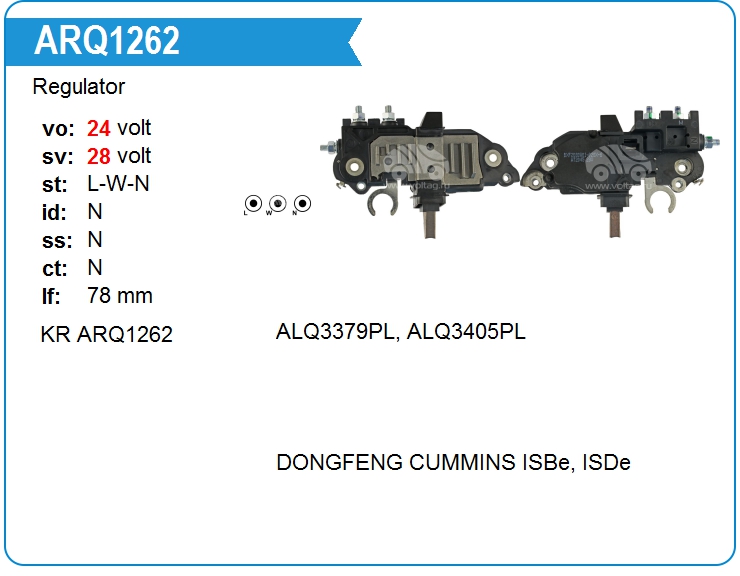Регулятор генератора KRAUF ARQ1262 (ARQ1262)