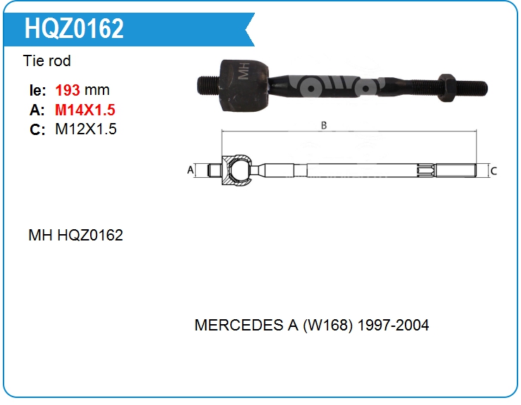 Тяга рулевая Mercedes Benz A168330133505 (HQZ0162)
