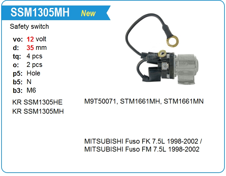 Втягивающее реле стартера маленькое KRAUF SSM1305MH (onM9T50071)