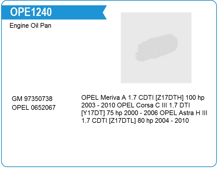 Поддон масляный ДВС KRAUF OPE1240SD (OPE1240)