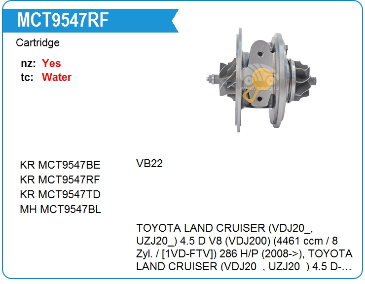 Картридж для турбокомпрессора KRAUF MCT9547RF (MCT9547RF)