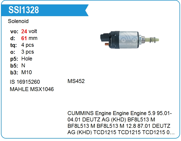 Втягивающее реле стартера MAHLE MSX1800 (MSX1800)