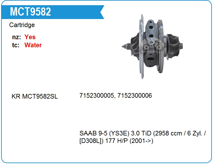 Картридж для турбокомпрессора E&E GT25-027 (MCT9582)