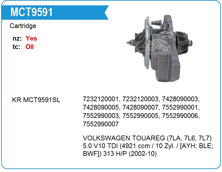 Картридж для турбокомпрессора E&E GT18-017 (MCT9591)