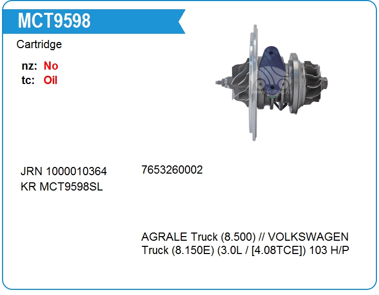 Картридж для турбокомпрессора E&E GT20-007 (MCT9598)