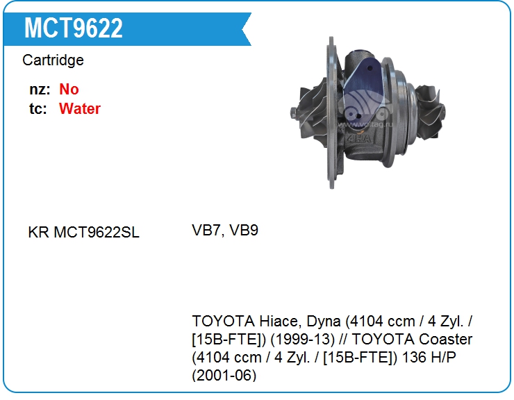 Картридж для турбокомпрессора KRAUF MCT9622BE (MCT9622BE)