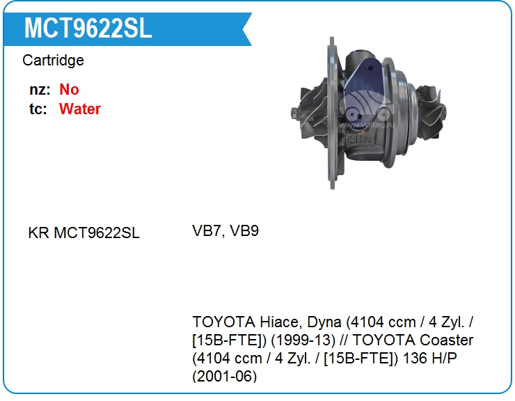 Картридж для турбокомпрессора KRAUF MCT9622SL (MCT9622SL)