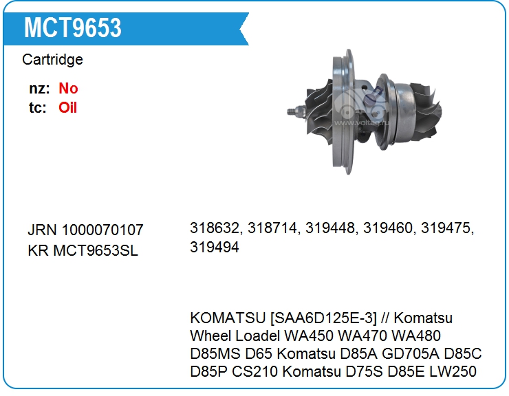 Картридж для турбокомпрессора Schwitzer 318715 (MCT9653)