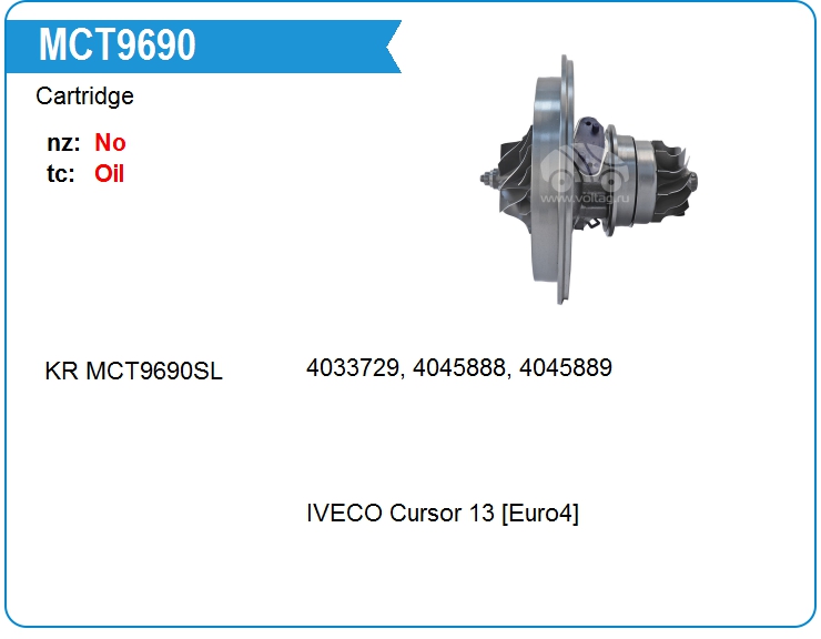 Картридж для турбокомпрессора KRAUF MCT9690RF (4034086)