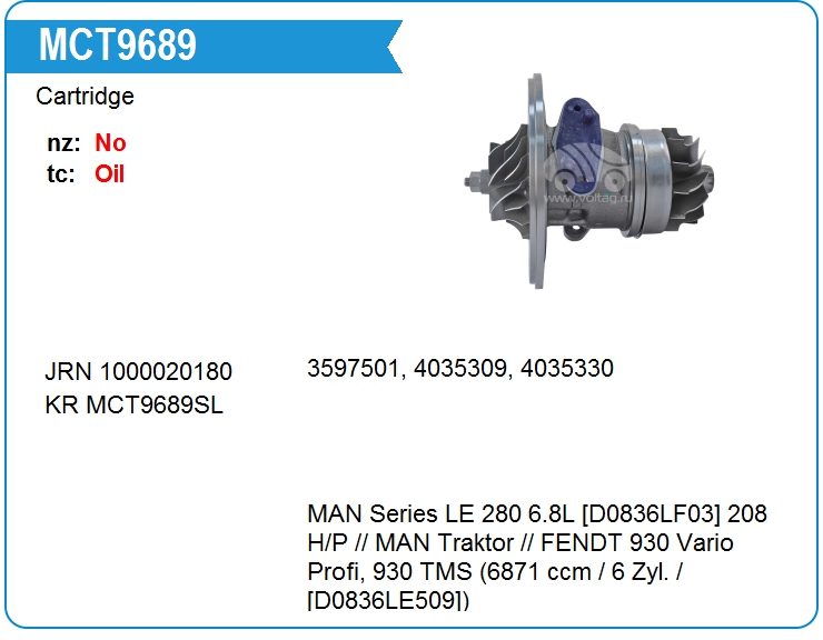 Картридж для турбокомпрессора E&E HX-092 (MCT9689)