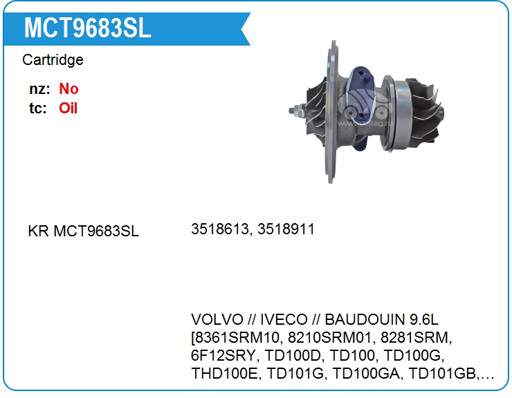 Картридж для турбокомпрессора KRAUF MCT9683SL (MCT9683SL)