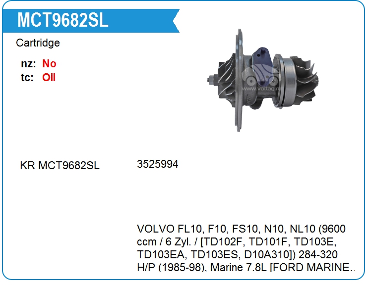 Картридж для турбокомпрессора KRAUF MCT9682SL (MCT9682SL)