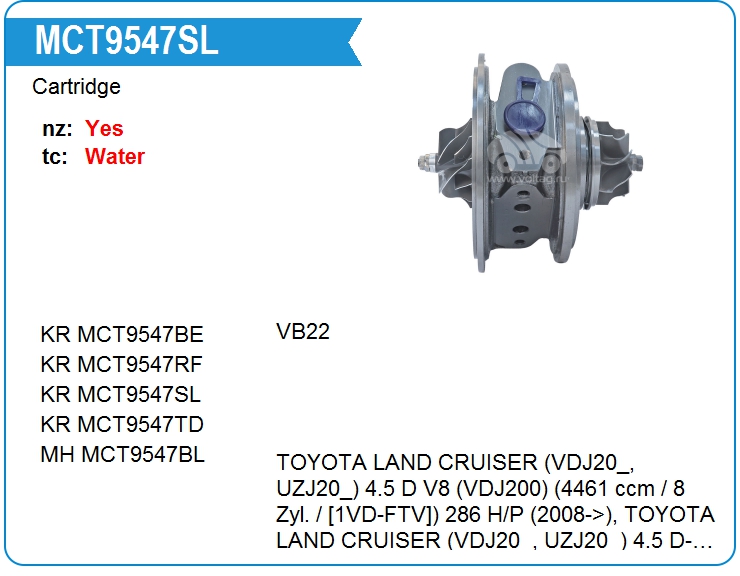Картридж для турбокомпрессора KRAUF MCT9547SL (MCT9547SL)