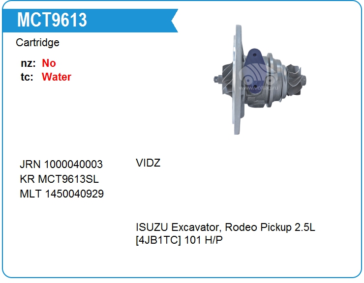 Картридж для турбокомпрессора Melett 1450040929 (MCT9613)
