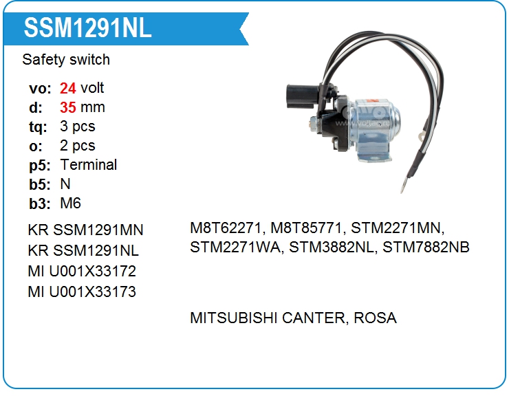 Втягивающее реле стартера маленькое KRAUF SSM1291NL (SSM1291NL)