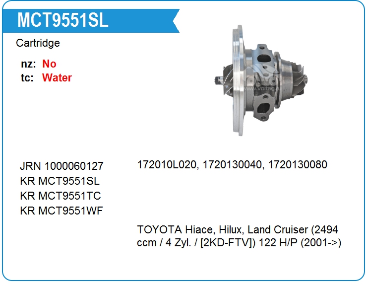 Картридж для турбокомпрессора KRAUF MCT9551SL (MCT9551SL)