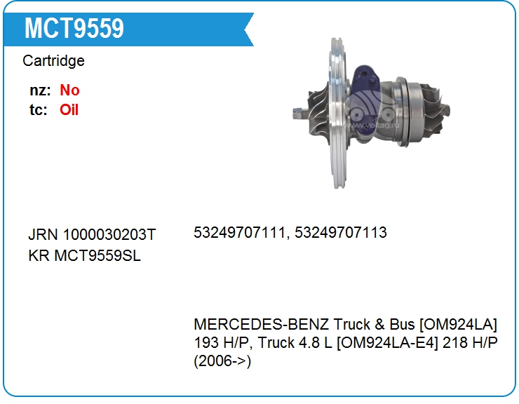 Картридж для турбокомпрессора JRONE 1000030203T (MCT9559)