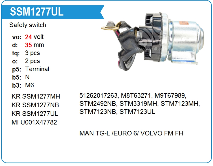 Втягивающее реле стартера маленькое KRAUF SSM1277UL (SSM1277UL)