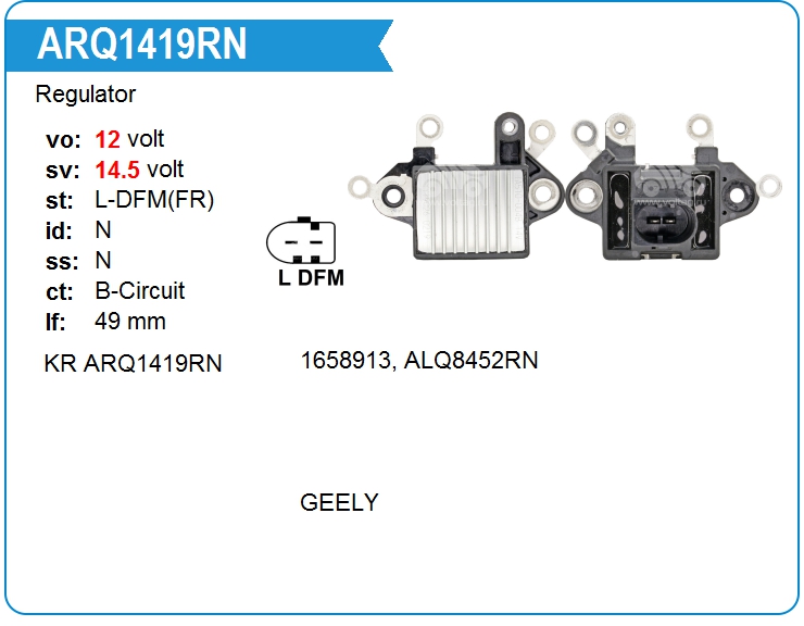Регулятор генератора KRAUF ARQ1419RN (ARQ1419RN)