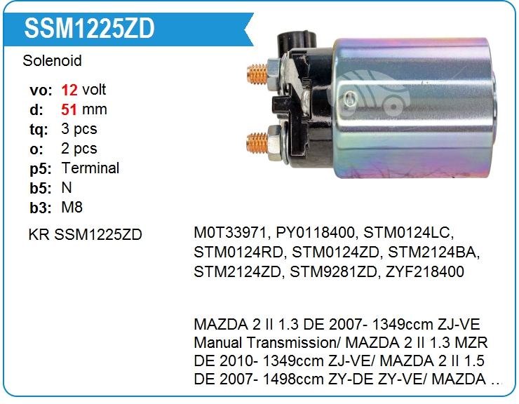 Втягивающее реле стартера KRAUF SSM1225ZD (SSM1225ZD)