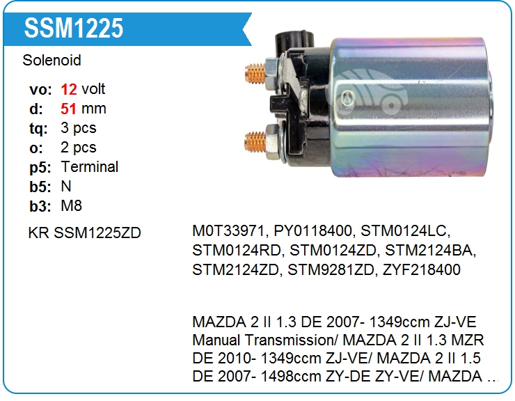 Втягивающее реле стартера Mazda ZYF218X10 (ZYF218X10)