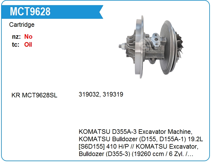 Картридж для турбокомпрессора Komatsu 6502132100 (MCT9628)