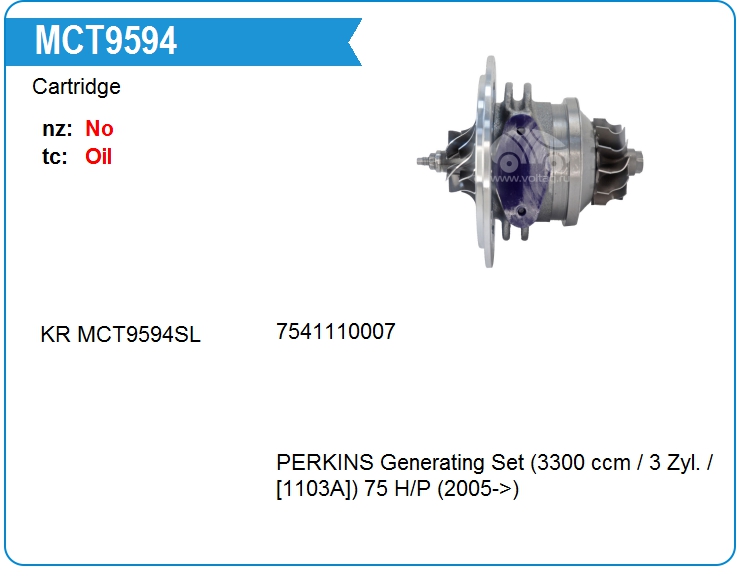 Картридж для турбокомпрессора KRAUF MCT9594RF (4332890290)