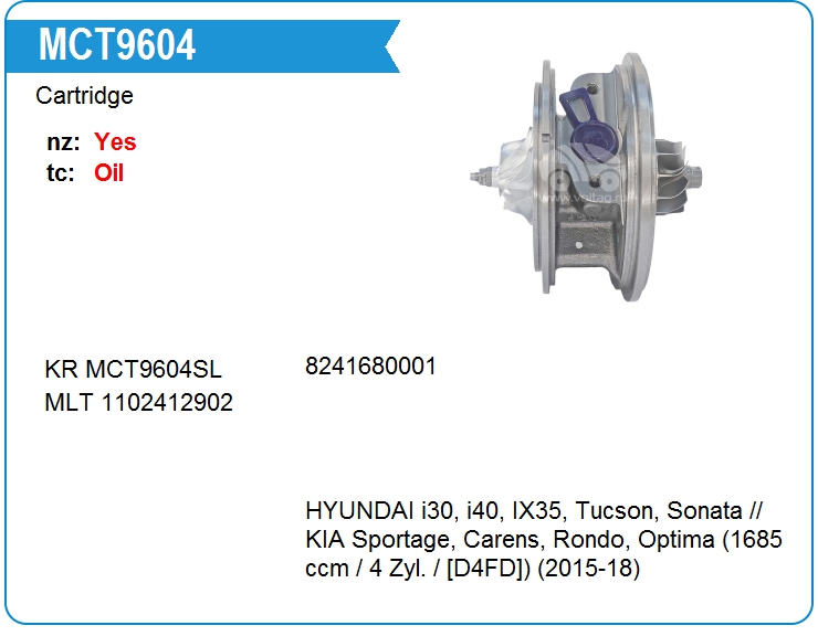 Картридж для турбокомпрессора KRAUF MCT9604RF (1102412902)
