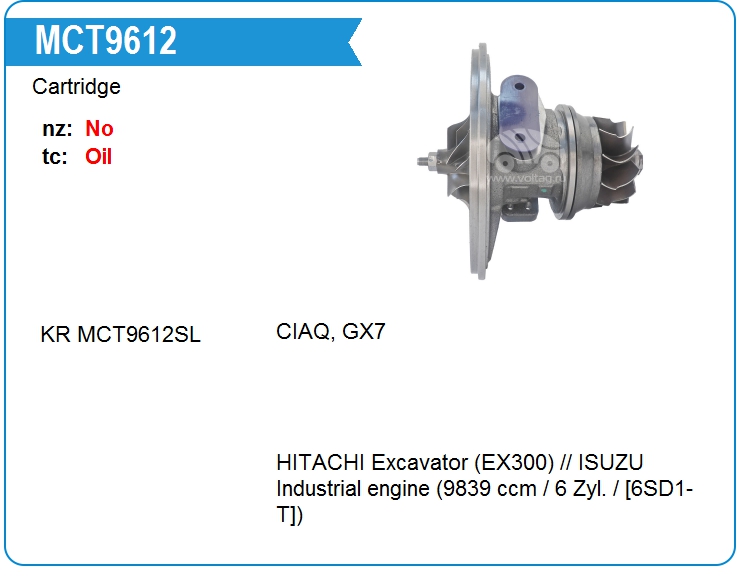 Картридж для турбокомпрессора E&E RH7-019 (MCT9612)