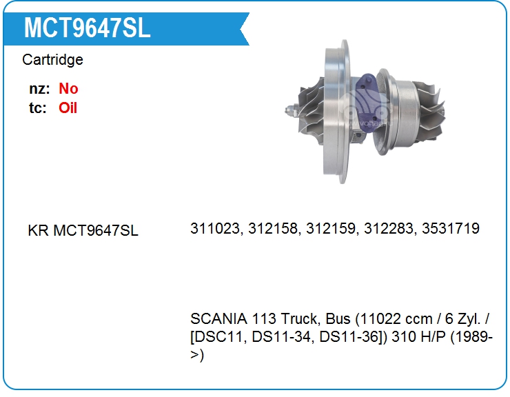 Картридж для турбокомпрессора KRAUF MCT9647SL (MCT9647SL)