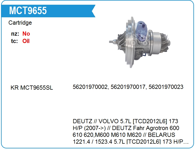 Картридж для турбокомпрессора E&E S2-004 (MCT9655)