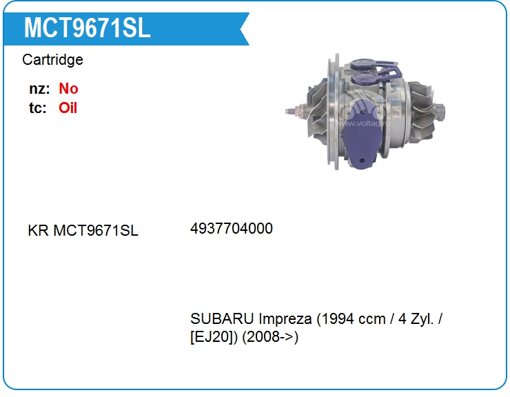 Картридж для турбокомпрессора KRAUF MCT9671SL (MCT9671SL)