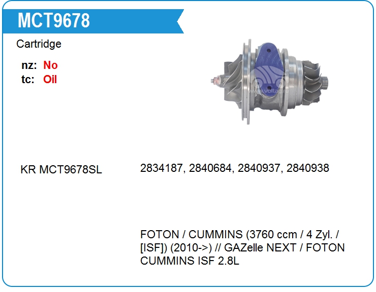 Картридж для турбокомпрессора KRAUF MCT9678TT (4047541)