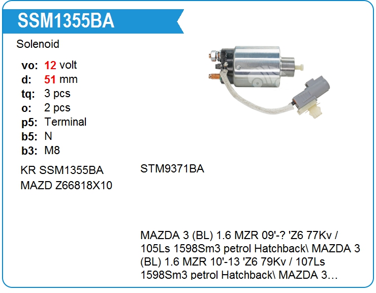 Втягивающее реле стартера KRAUF SSM1355BA (onM0T33371)