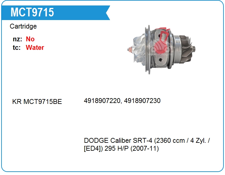 Картридж для турбокомпрессора Mitsubishi 4918909811 (MCT9715)