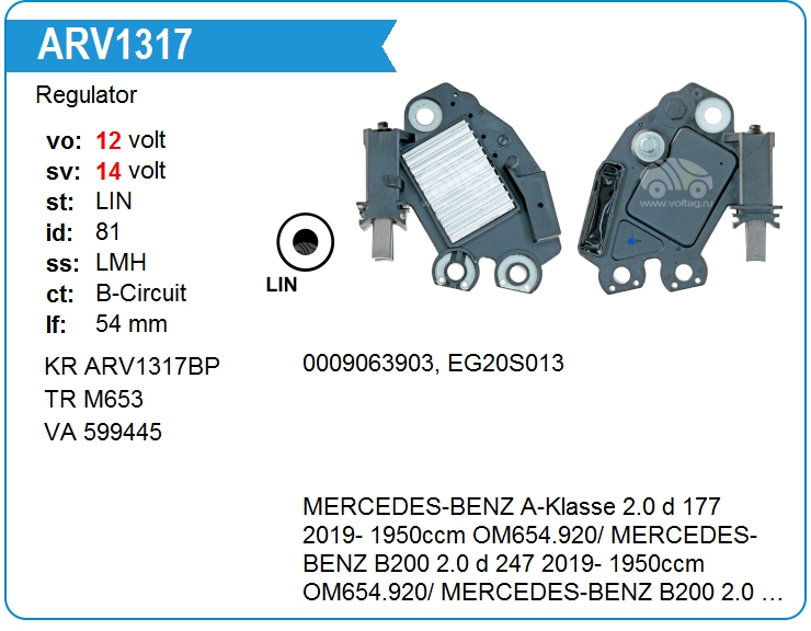Регулятор генератора Mercedes Benz A0001541200 (A0001541200)