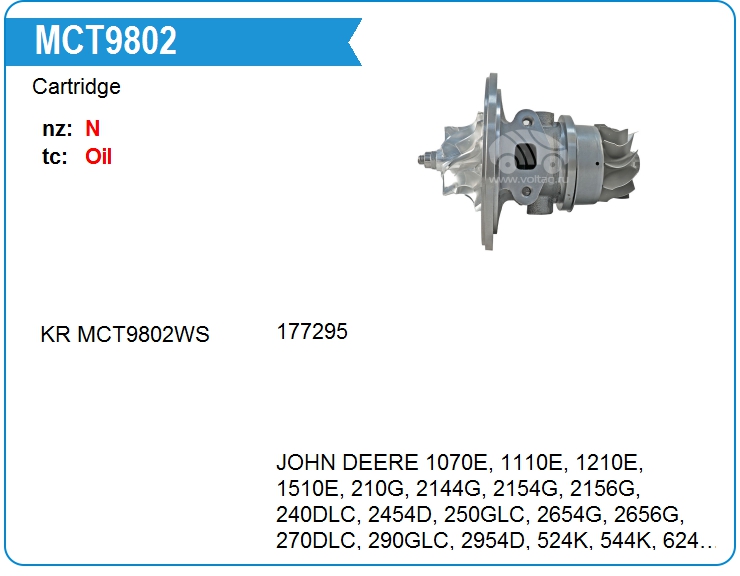 Картридж для турбокомпрессора KRAUF MCT9802RF (MCT9802RF)