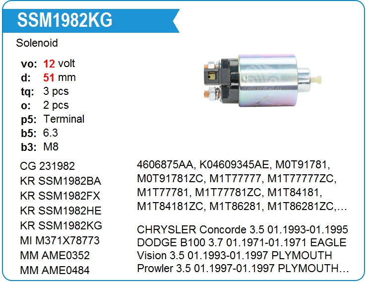 Втягивающее реле стартера KRAUF SSM1982KG (SSM1982KG)