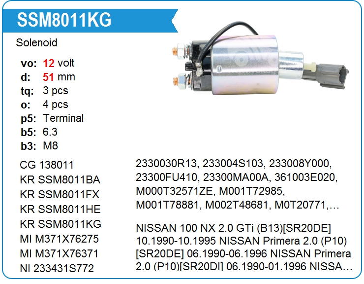 Втягивающее реле стартера KRAUF SSM8011KG (SSM8011KG)