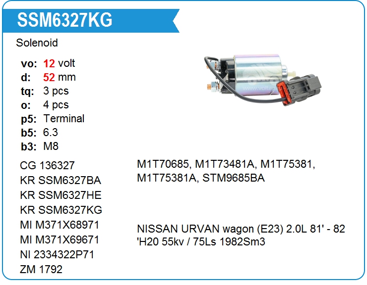 Втягивающее реле стартера KRAUF SSM6327KG (SSM6327KG)