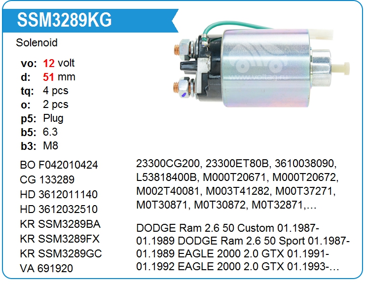 Втягивающее реле стартера KRAUF SSM3289KG (SSM3289KG)