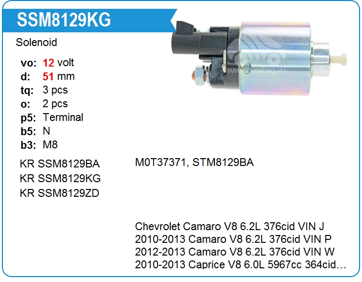 Втягивающее реле стартера KRAUF SSM8129KG (SSM8129KG)