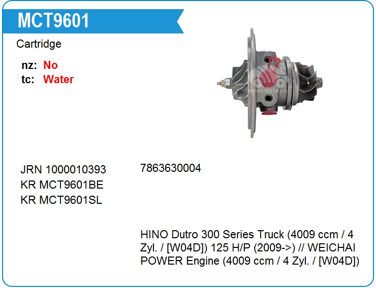 Картридж для турбокомпрессора JRONE 1000010393 (MCT9601)