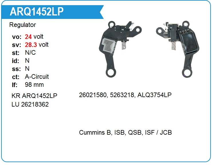 Регулятор генератора KRAUF ARQ1452LP (on5263220)